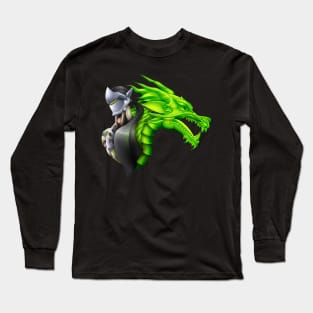 cyborg ninja dragon Long Sleeve T-Shirt